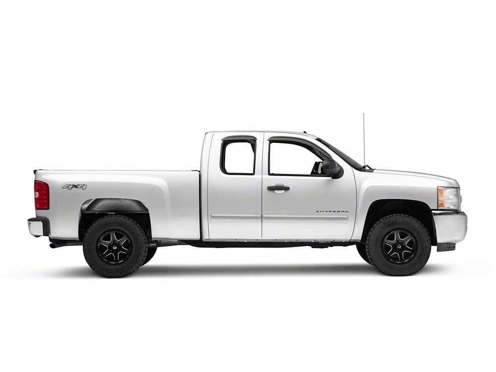 RedRock Window Deflectors; Front and Rear; Smoked (07-13 Silverado 1500 Extended Cab)