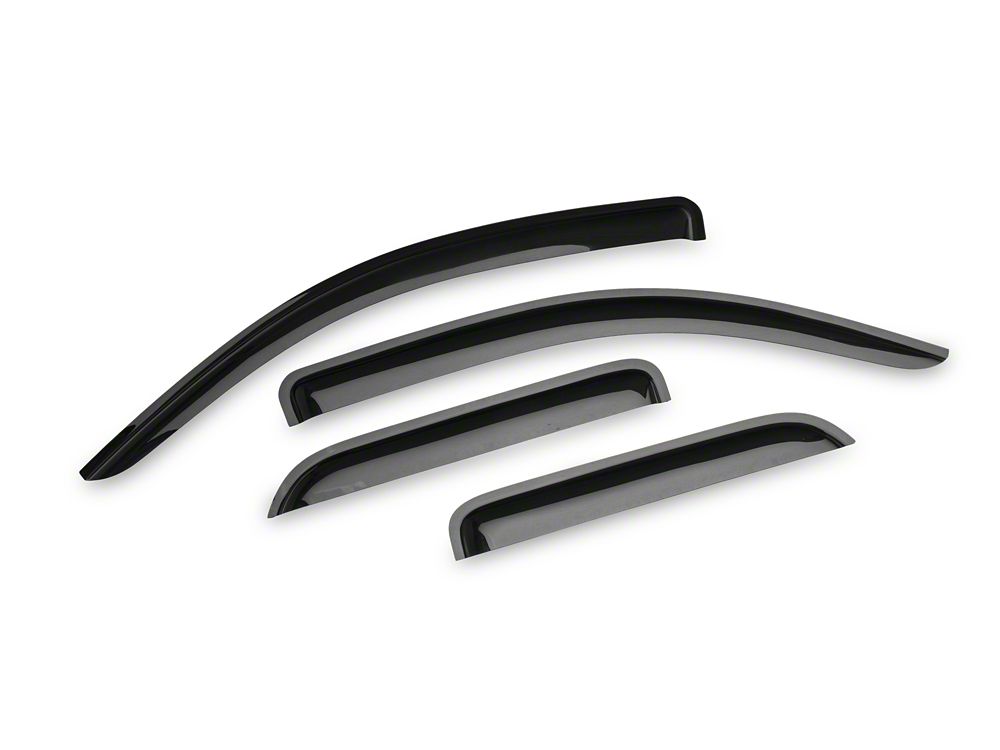 RedRock Window Deflectors; Front and Rear; Smoked (14-18 Silverado 1500 Double Cab)