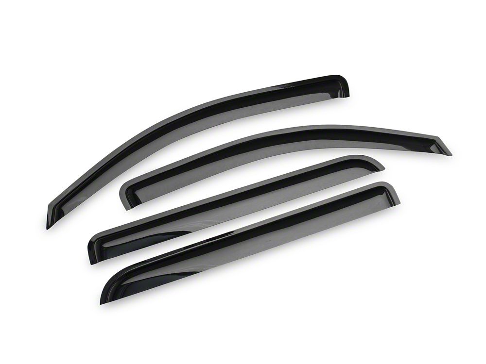 RedRock Window Deflectors; Front and Rear; Smoked (14-18 Silverado 1500 Crew Cab)