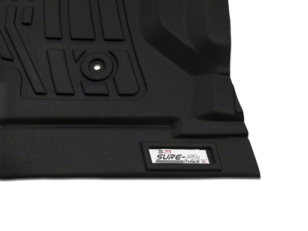 RedRock Sure-Fit Front and Second Row Floor Liners; Black (14-18 Silverado 1500 Double Cab)