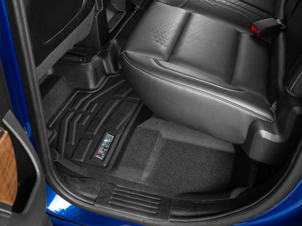 RedRock Sure-Fit Front and Second Row Floor Liners; Black (14-18 Silverado 1500 Double Cab)