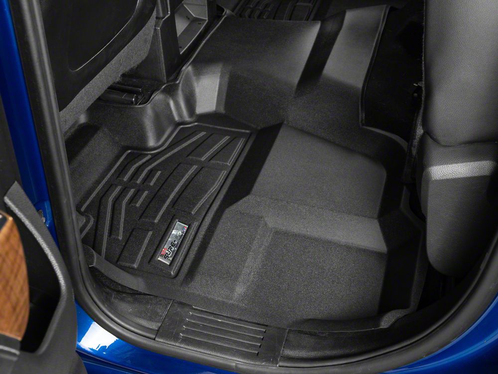 RedRock Sure-Fit Front and Second Row Floor Liners; Black (14-18 Silverado 1500 Double Cab)