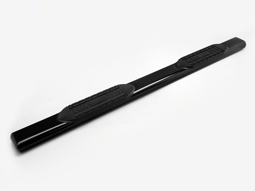 RedRock 6-Inch Oval Straight End Side Step Bars; Black (07-13 Silverado 1500 Crew Cab)