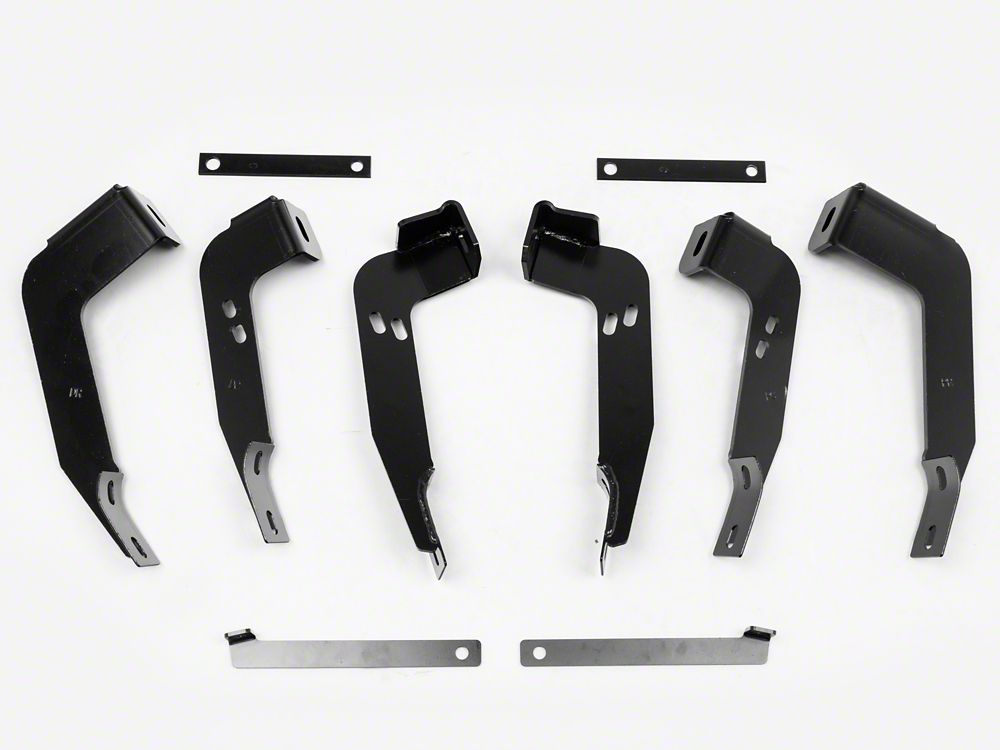 RedRock 6-Inch Oval Straight End Side Step Bars; Black (07-13 Silverado 1500 Crew Cab)