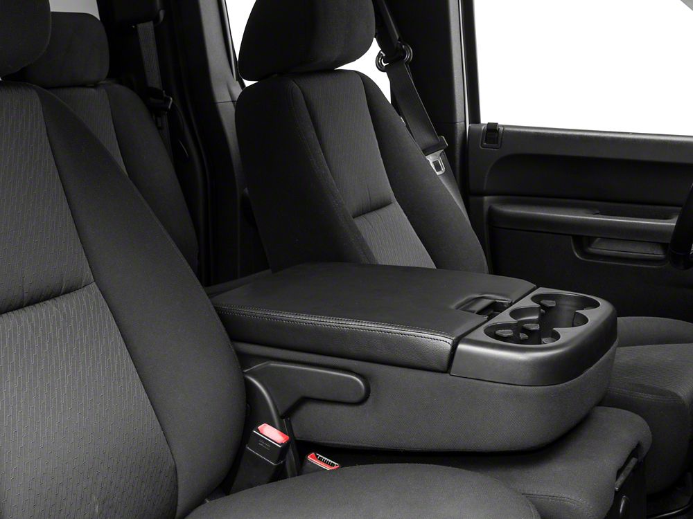 RedRock Replacement Leather Center Console Cover Only; Black (07-13 Silverado 1500)