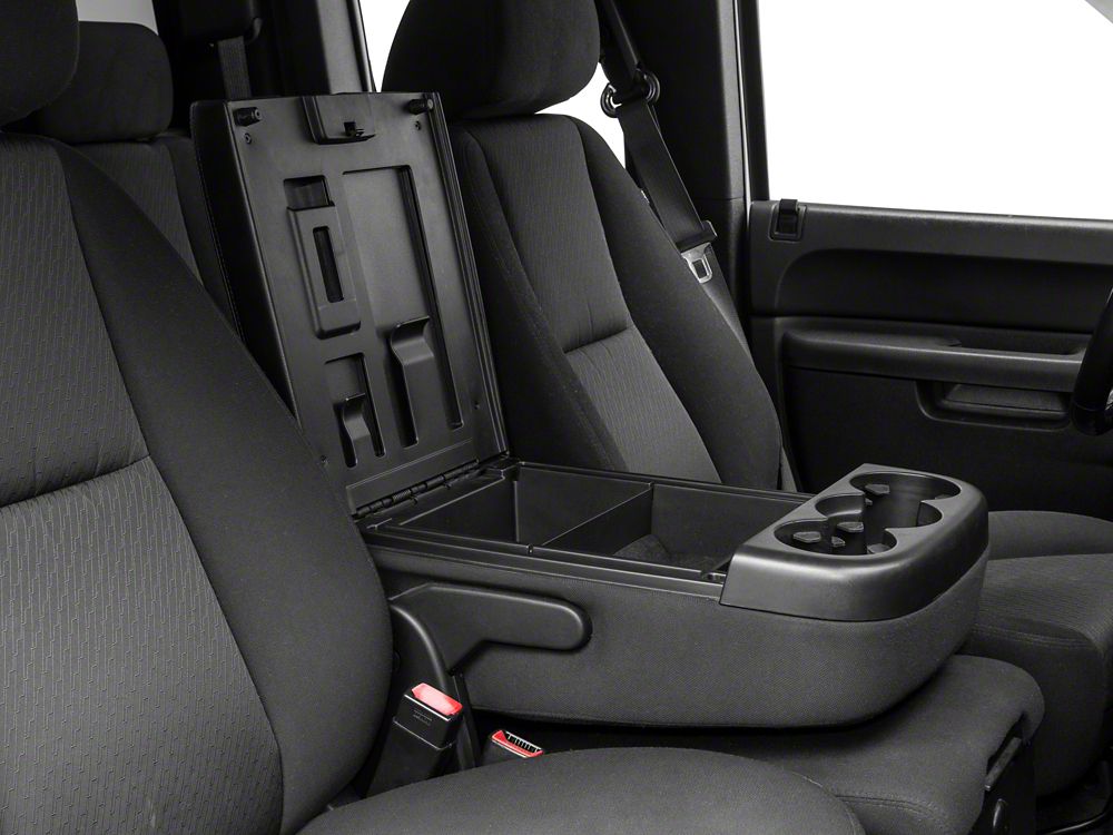 RedRock Replacement Leather Center Console Cover Only; Black (07-13 Silverado 1500)