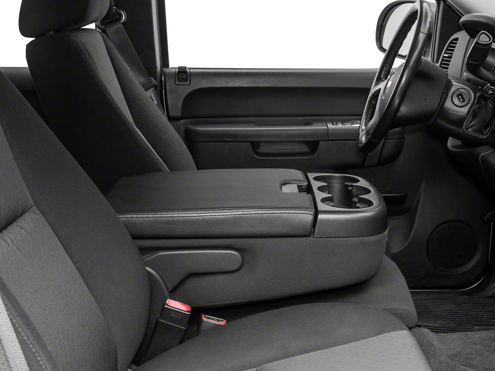 RedRock Replacement Leather Center Console Cover Only; Black (07-13 Silverado 1500)