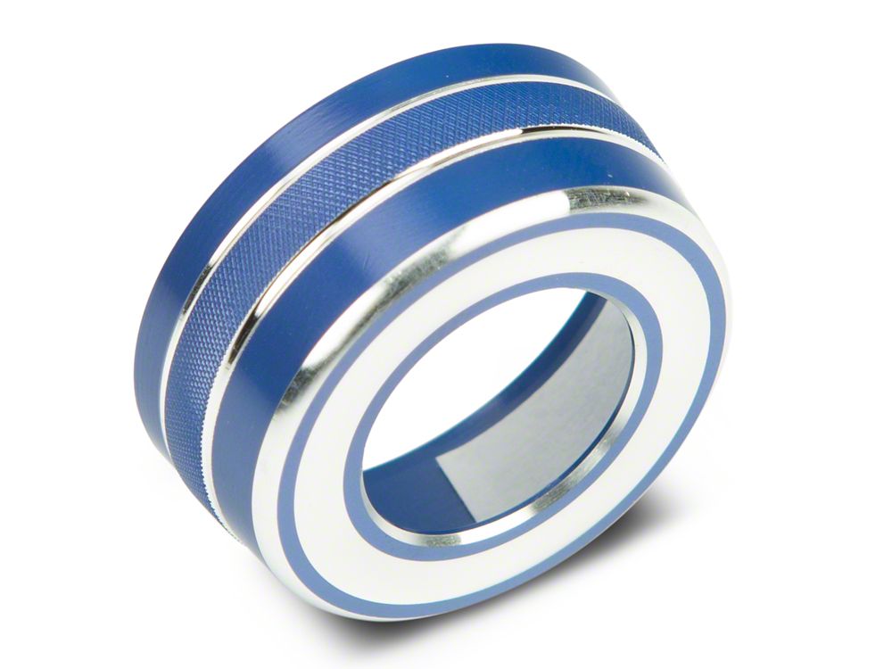 RedRock Billet Interior Knob Cover Kit; Blue (14-18 Silverado 1500)