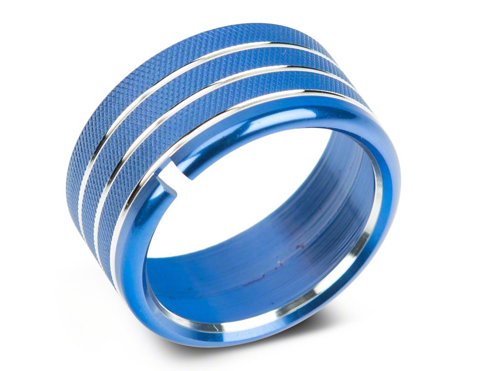 RedRock Billet Interior Knob Cover Kit; Blue (14-18 Silverado 1500)