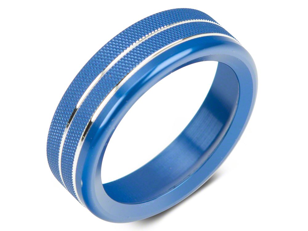 RedRock Billet Interior Knob Cover Kit; Blue (14-18 Silverado 1500)