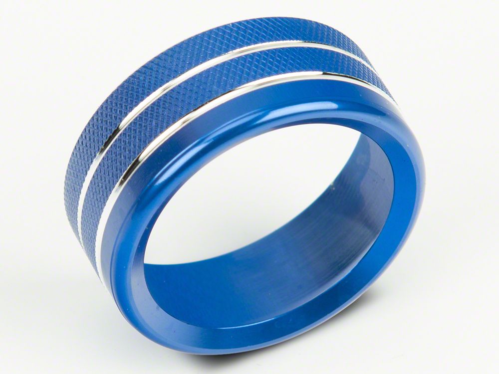 RedRock Billet Interior Knob Cover Kit; Blue (14-18 Silverado 1500)