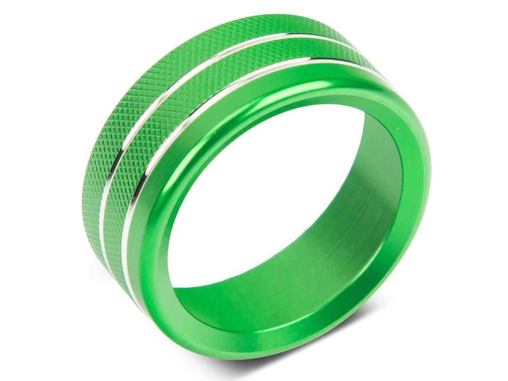 RedRock Billet Interior Knob Cover Kit; Green (14-18 Silverado 1500)