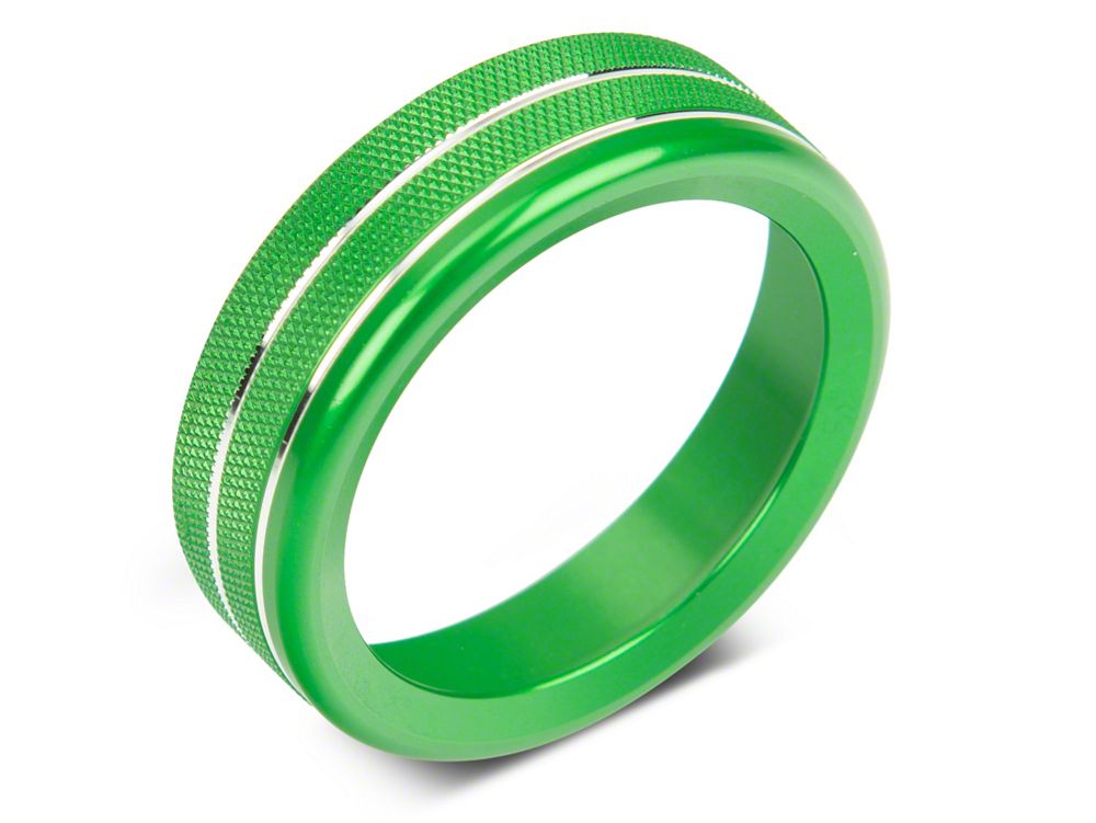 RedRock Billet Interior Knob Cover Kit; Green (14-18 Silverado 1500)
