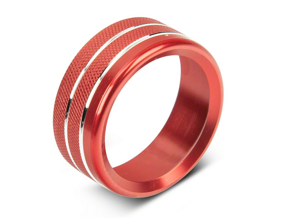RedRock Billet Interior Knob Cover Kit; Red (14-18 Silverado 1500)