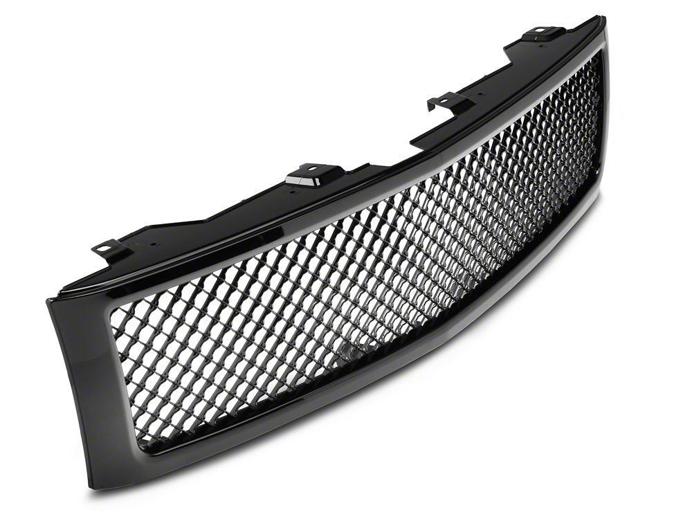 RedRock Mesh Upper Replacement Grille; Black (07-13 Silverado 1500)