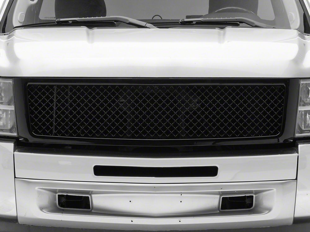 RedRock Mesh Upper Replacement Grille; Black (07-13 Silverado 1500)