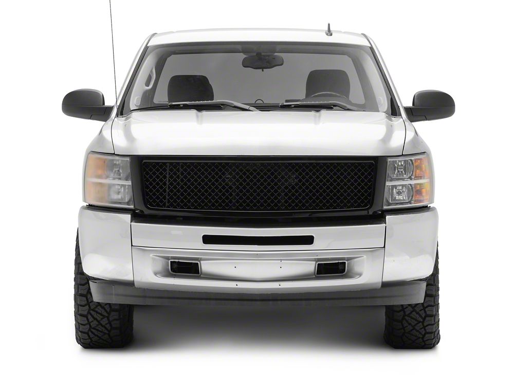 RedRock Mesh Upper Replacement Grille; Black (07-13 Silverado 1500)