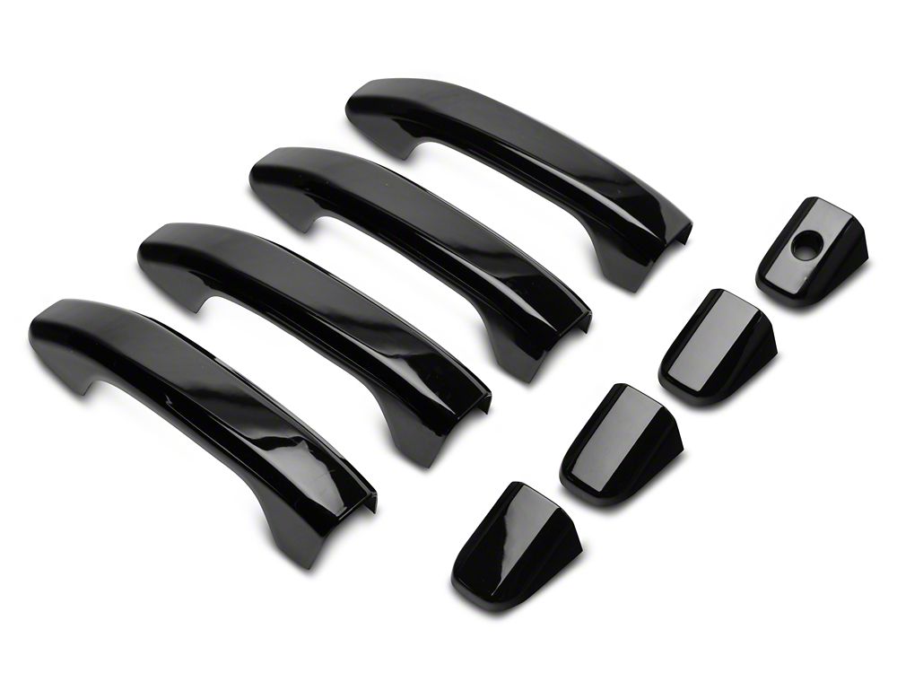 RedRock Door Handle Covers; Black (14-18 Silverado 1500 Crew Cab)
