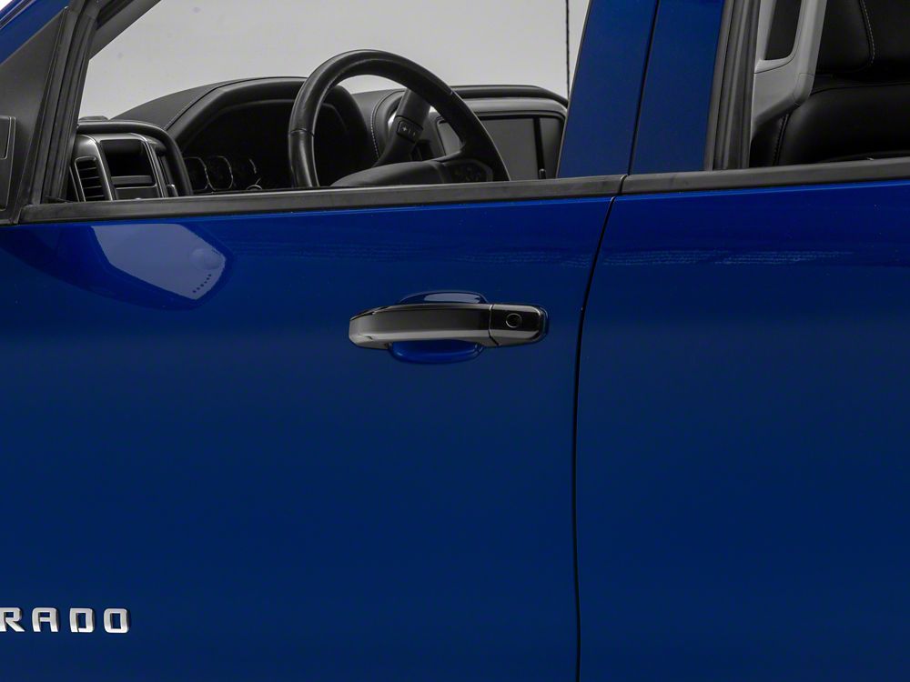 RedRock Door Handle Covers; Black (14-18 Silverado 1500 Crew Cab)