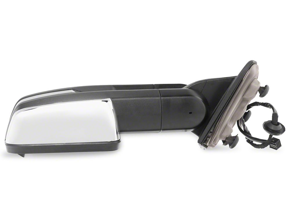 RedRock Powered Heated Towing Mirrors with Smoked Amber LED Turn Signal; Chrome (14-17 Silverado 1500)