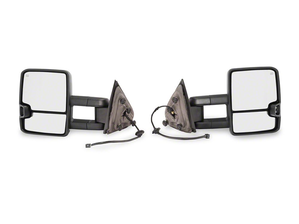2009 Gmc Sierra 1500 Tow Mirrors Pair Of Power Heated Towing Mirrors For 2014-2018 Silverado/Sierra 1500 - Black Manual Fold 2013 Chevy Silverado 1500 Tow Mirrors - Foto 10