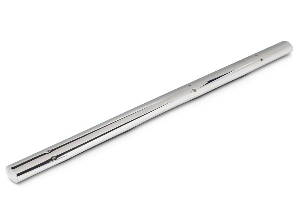 RedRock 4-Inch Oval Straight Side Step Bars; Stainless Steel (19-25 Silverado 1500 Double Cab)