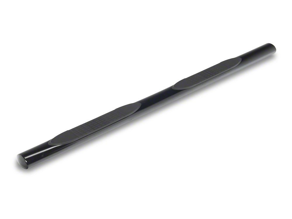RedRock 4-Inch Oval Straight Side Step Bars; Black (19-25 Silverado 1500 Double Cab)