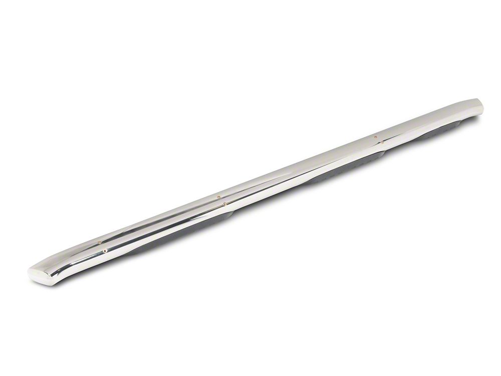 RedRock 5-Inch Oval Bent Wheel to Wheel Side Step Bars; Stainless Steel (19-25 Silverado 1500 Double Cab)