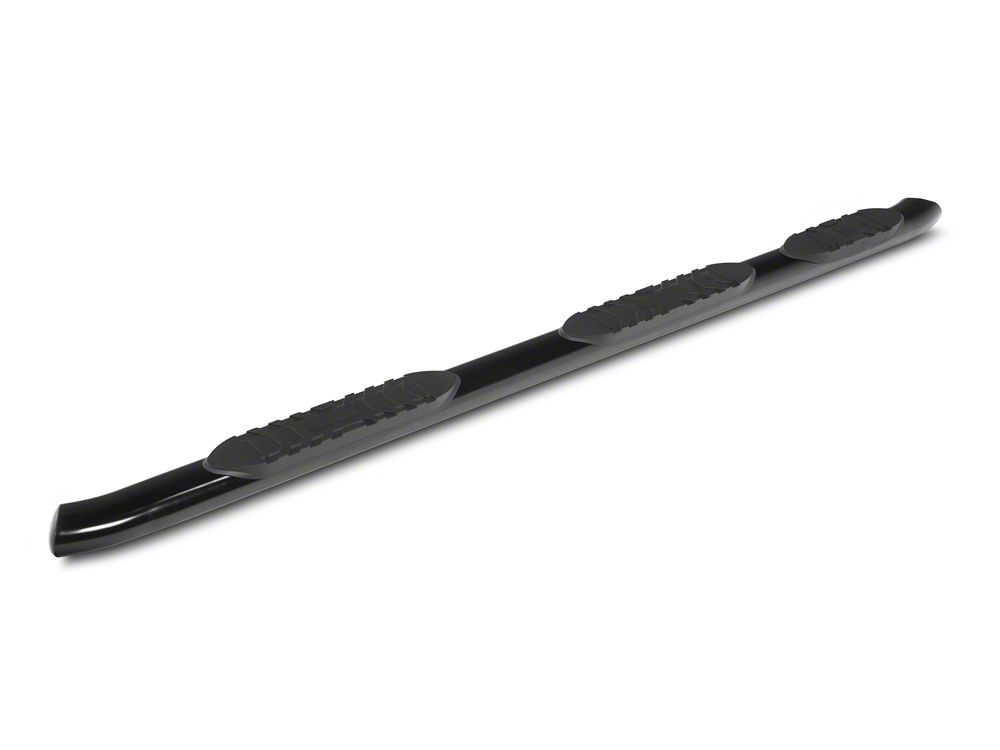 RedRock 5-Inch Oval Bent Wheel to Wheel Side Step Bars; Black (19-25 Silverado 1500 Double Cab)