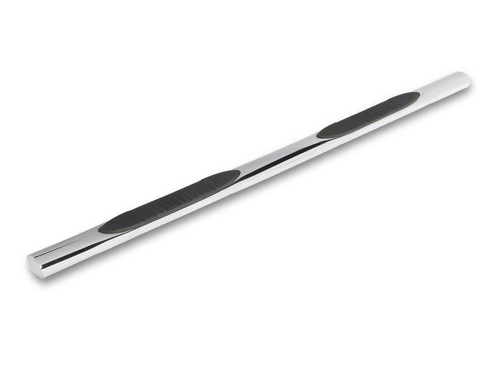 RedRock 4-Inch Oval Straight Side Step Bars; Stainless Steel (19-25 Silverado 1500 Crew Cab)