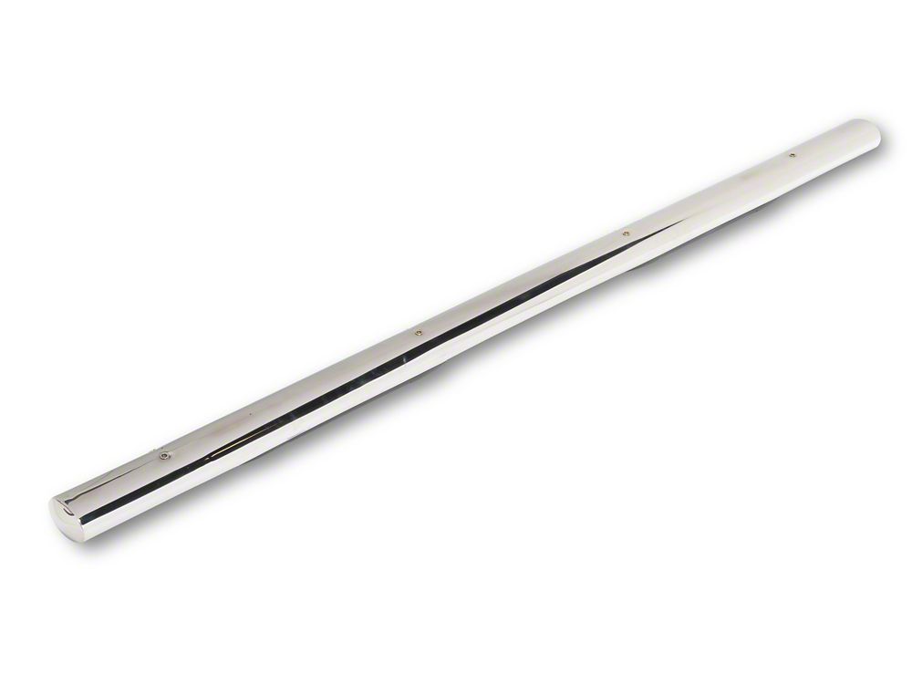 RedRock 4-Inch Oval Straight Side Step Bars; Stainless Steel (19-25 Silverado 1500 Crew Cab)
