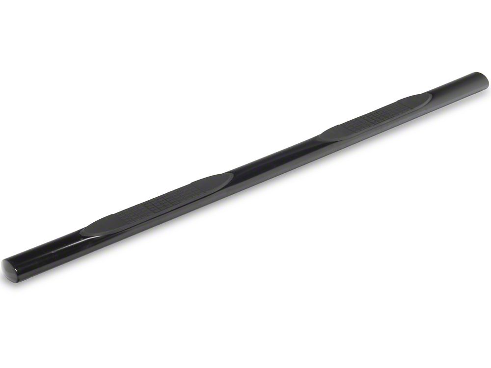 RedRock 4-Inch Oval Straight Side Step Bars; Black (19-25 Silverado 1500 Crew Cab)