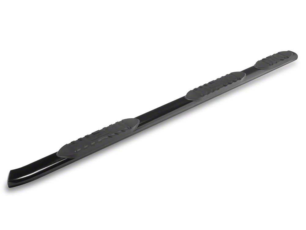 RedRock 5-Inch Oval Bent Wheel to Wheel Side Step Bars; Black (19-25 Silverado 1500 Crew Cab w/ 5.80-Foot Short Box)