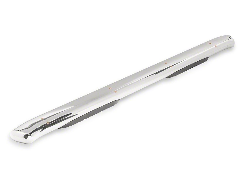 RedRock 6-Inch Oval Bent End Side Step Bars; Stainless Steel (19-25 Silverado 1500 Crew Cab)