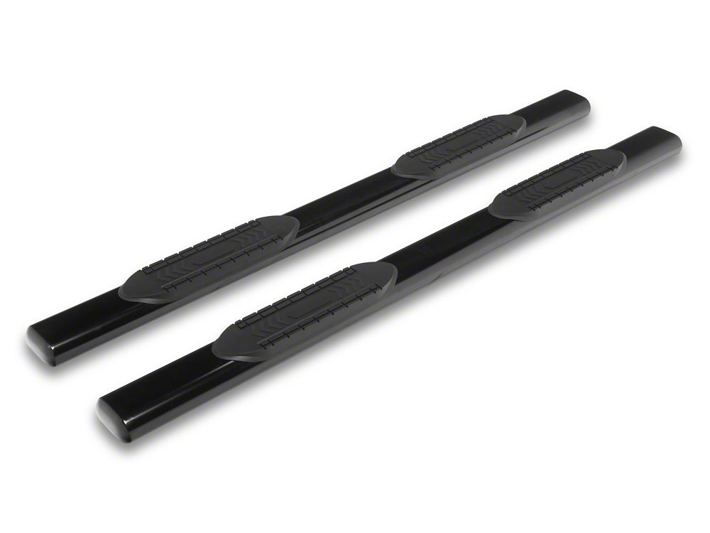 RedRock 6-Inch Oval Straight End Side Step Bars; Black (19-25 Silverado 1500 Crew Cab)