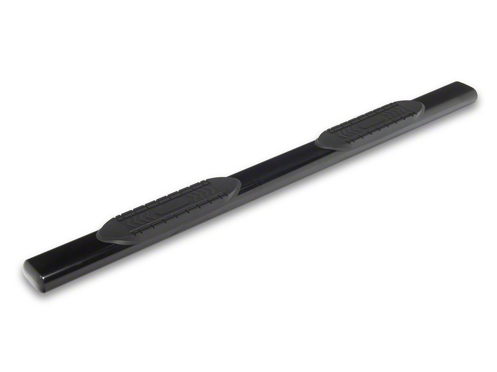 RedRock 6-Inch Oval Straight End Side Step Bars; Black (19-25 Silverado 1500 Crew Cab)