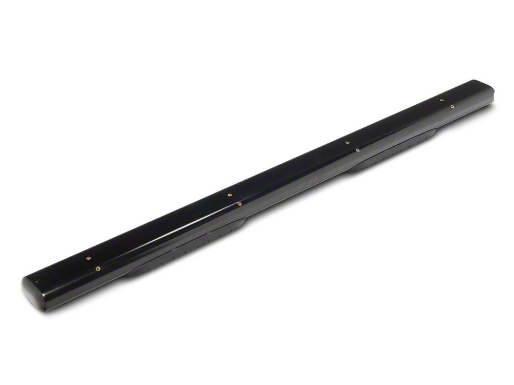 RedRock 6-Inch Oval Straight End Side Step Bars; Black (19-25 Silverado 1500 Crew Cab)