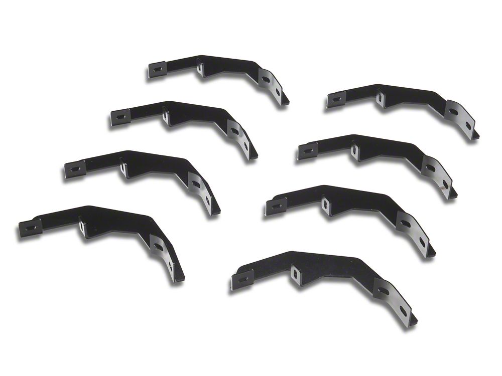 RedRock 6-Inch Oval Straight End Side Step Bars; Black (19-25 Silverado 1500 Crew Cab)