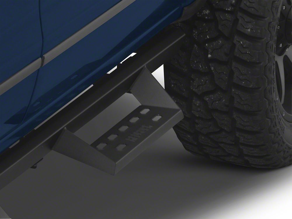 RedRock 4-Inch Drop TC1 Running Boards; Textured Black (07-18 Silverado 1500 Crew Cab)