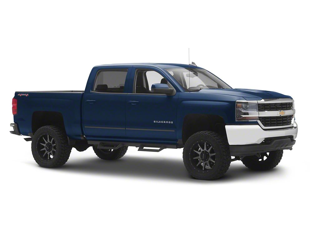 RedRock 4-Inch Drop TC1 Running Boards; Textured Black (07-18 Silverado 1500 Crew Cab)
