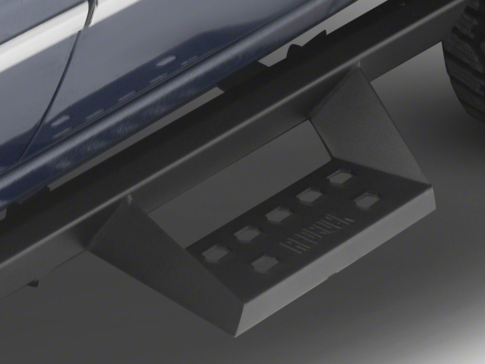 RedRock 4-Inch Drop TC1 Running Boards; Textured Black (07-18 Silverado 1500 Extended/Double Cab)