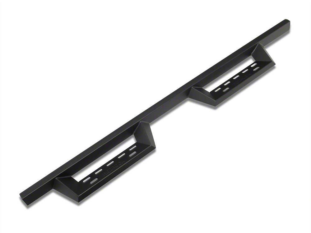 RedRock 4-Inch Drop TC1 Running Boards; Textured Black (07-18 Silverado 1500 Extended/Double Cab)