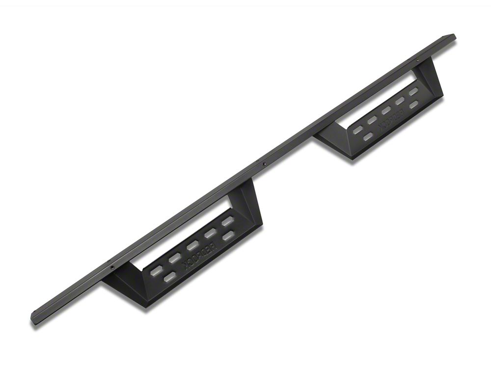 RedRock 4-Inch Drop TC1 Running Boards; Textured Black (07-18 Silverado 1500 Extended/Double Cab)