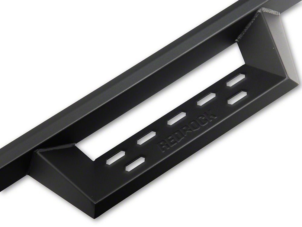RedRock 4-Inch Drop TC1 Running Boards; Textured Black (07-18 Silverado 1500 Extended/Double Cab)