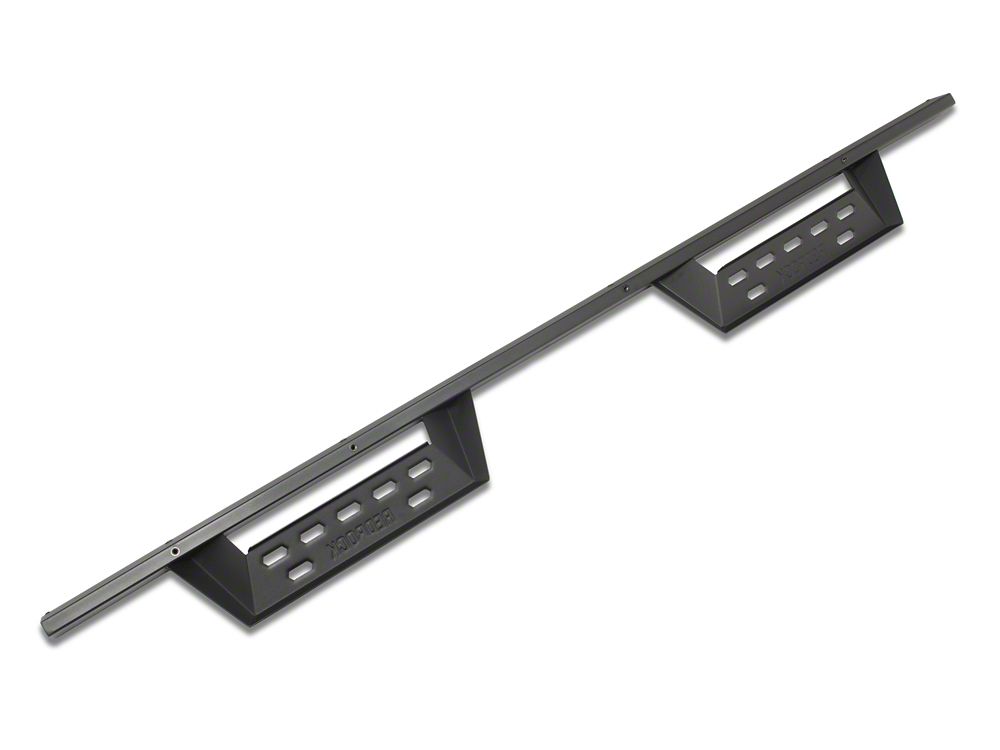 RedRock 4-Inch Drop TC1 Running Boards; Textured Black (19-25 Silverado 1500 Double Cab)