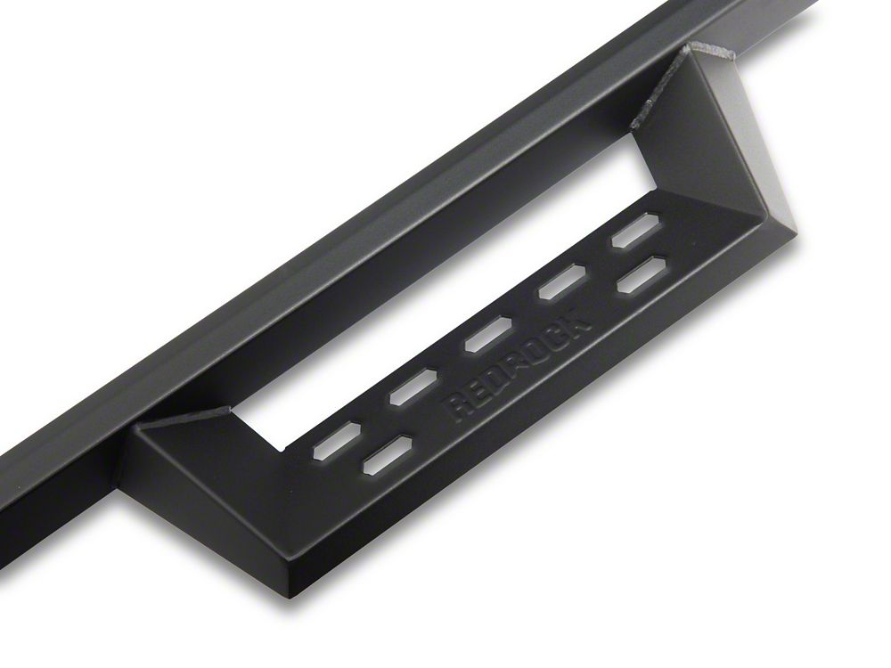 RedRock 4-Inch Drop TC1 Running Boards; Textured Black (19-25 Silverado 1500 Double Cab)