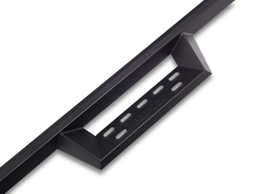 RedRock 4-Inch Drop TC1 Running Boards; Textured Black (19-25 Silverado 1500 Regular Cab)