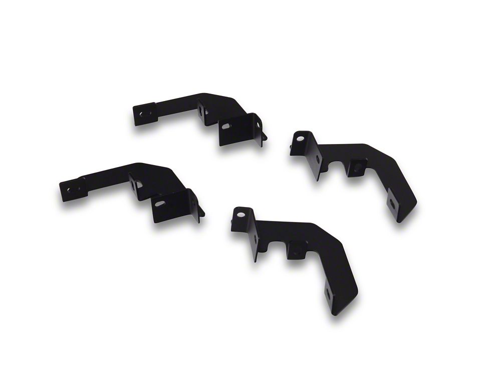 RedRock 4-Inch Drop TC1 Running Boards; Textured Black (19-25 Silverado 1500 Regular Cab)