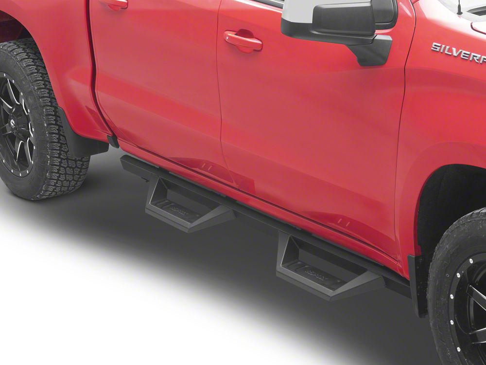 RedRock TC2 Drop Step Running Boards; Textured Black (19-25 Silverado 1500 Crew Cab)