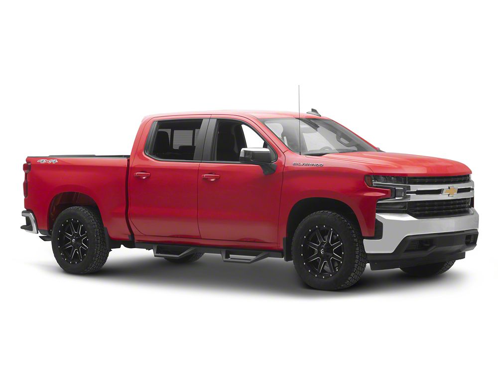 RedRock TC2 Drop Step Running Boards; Textured Black (19-25 Silverado 1500 Crew Cab)